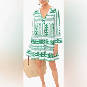 Tuckernuck Green and White Salma Mini Dress